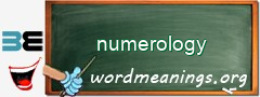 WordMeaning blackboard for numerology